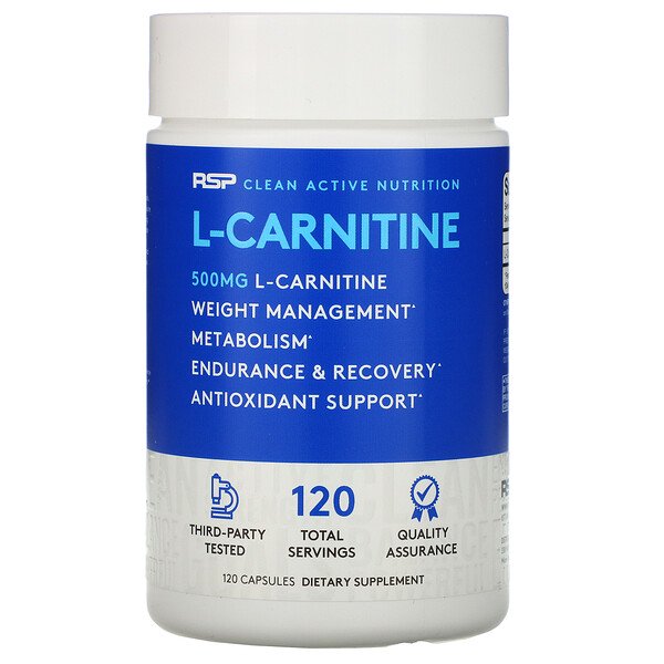 RSP Nutrition, L-Carnitine, 500 mg, 120 Capsules