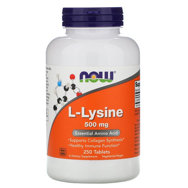 Now Foods, L-Lysine, 500 mg, 250 Tablets