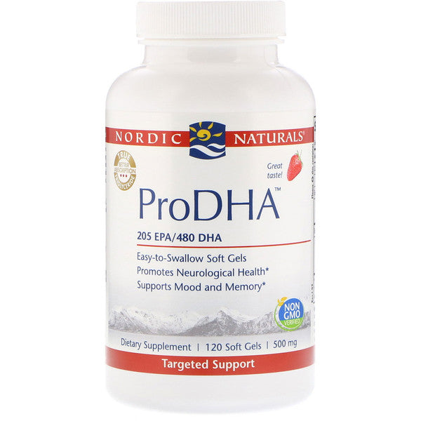 Nordic Naturals, ProDHA, Strawberry, 500 mg, 120 Soft Gels