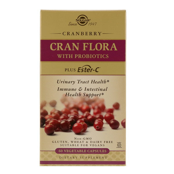 Solgar, Cran Flora with Probiotics, 60 Vegetable Capsules