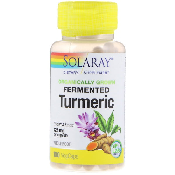 Solaray, Organically Grown Fermented Turmeric, 425 mg, 100 VegCaps