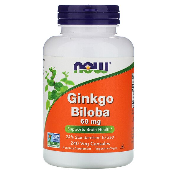 Now Foods, Ginkgo Biloba, 60 mg, 240 Veg Capsules