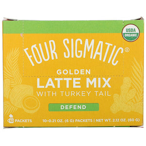 Four Sigmatic, Golden Latte Mix with Turkey Tail, 10 Packets, 0.21 oz (6 g) Each