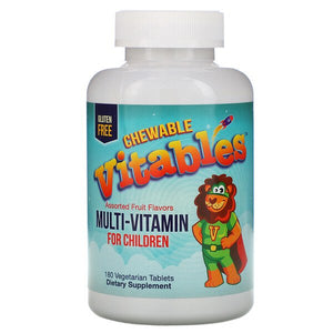 Vitables, Multi-Vitamin for Children, Assorted Fruit Flavors, 180 Vegetarian Tablets