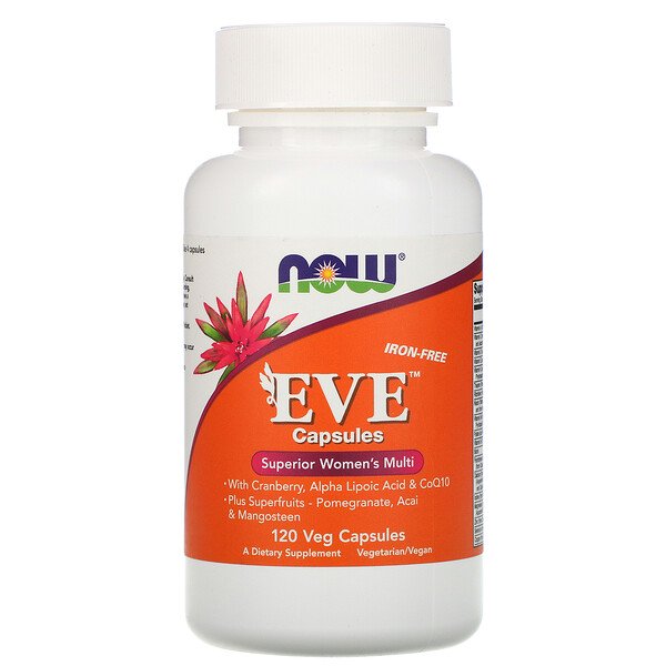 Now Foods, Eve Capsules, Superior Women's Multi, Iron-Free, 120 Veg Capsules