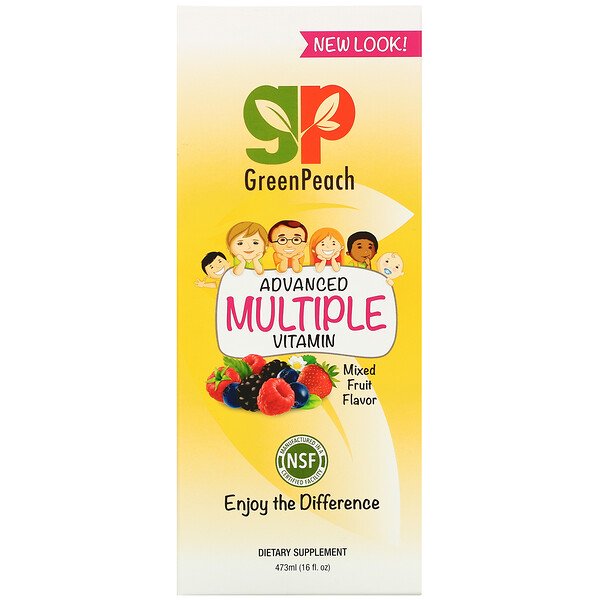 GreenPeach, Advanced Multiple Vitamin, Mixed Fruit Flavor, 16 fl oz (473 ml)