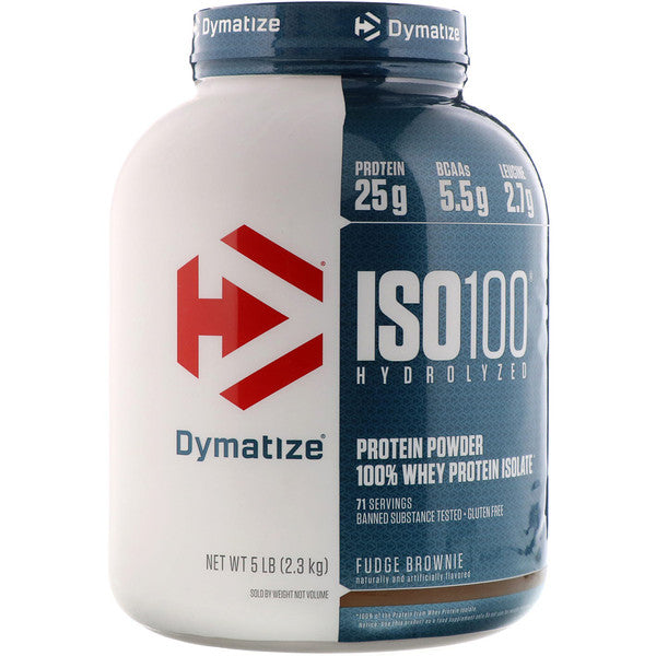 Dymatize Nutrition, ISO-100 Hydrolyzed, 100% Whey Protein Isolate, Fudge Brownie, 5 lbs (2.3 kg)