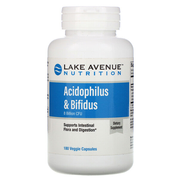 Lake Avenue Nutrition, Acidophilus & Bifidus, Probiotic Blend, 8 Billion CFU, 180 Veggie Capsules