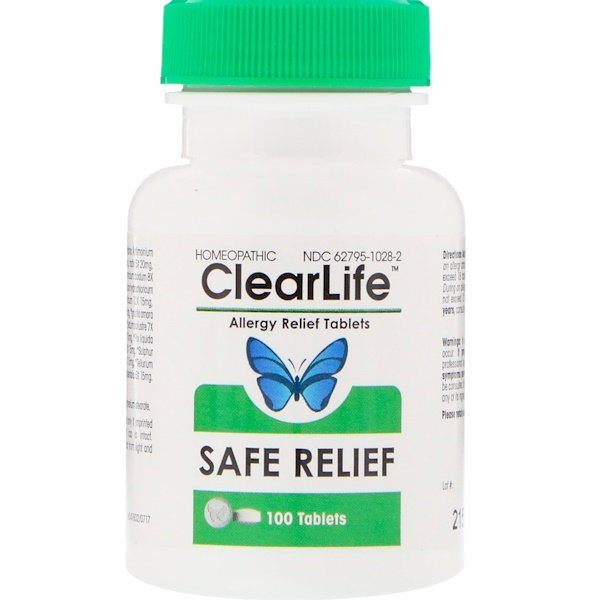 MediNatura, ClearLife, Safe Relief, Allergy Relief Tablets, 100 Tablets