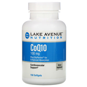 Lake Avenue Nutrition, CoQ10 USP with Bioperine, 100 mg, 150 Softgels