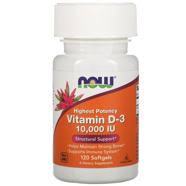 Now Foods, Vitamin D-3, 10,000 IU, 120 Softgels