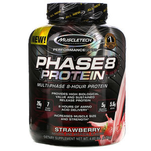 Muscletech, Performance Series, Phase8, Multi-Phase 8-Hour Protein, Strawberry, 4.60 lbs (2.09 kg)