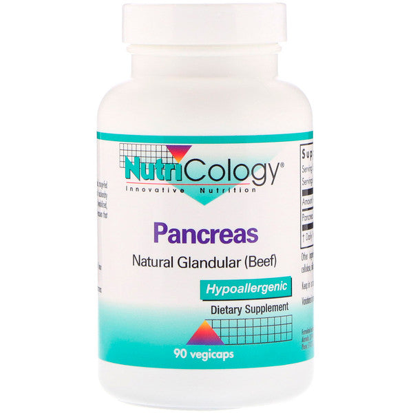 Nutricology, Pancreas, Natural Glandular (Beef), 90 Vegicaps