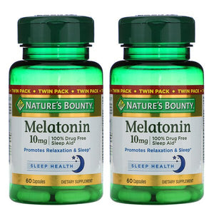 Nature's Bounty, Melatonin, Twin Pack, 10 mg, 60 Capsules Each