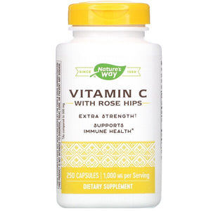 Nature's Way, Vitamin C with Rose Hips, Extra Strength, 1,000 mg, 250 Capsules