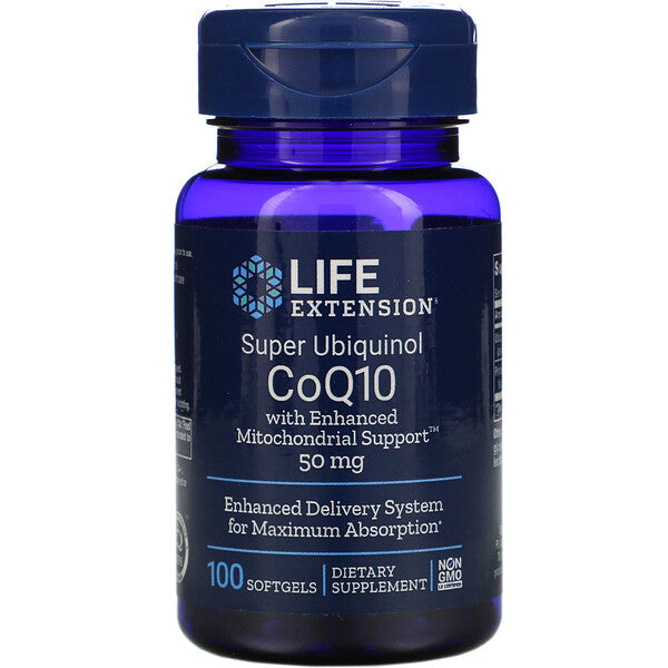 Life Extension, Super Ubiquinol CoQ10 with Enhanced Mitochondrial Support, 50 mg, 100 Softgels