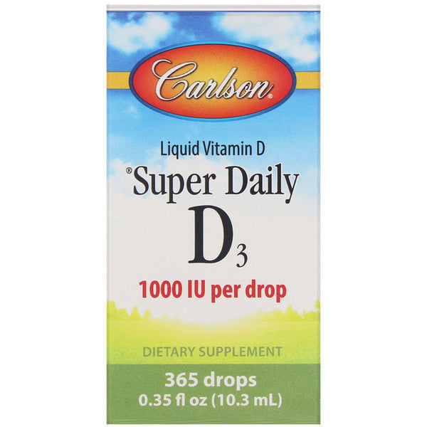 Carlson Labs, Super Daily D3, 1,000 IU, 0.35 fl oz (10.3 ml)