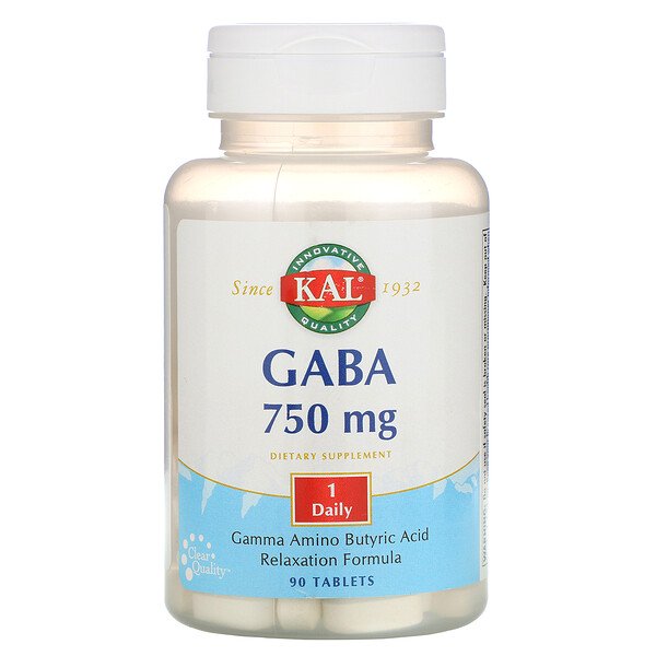 KAL, GABA, 750 mg, 90 Tablets