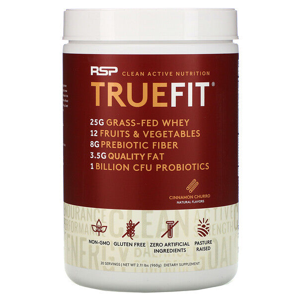 RSP Nutrition, TrueFit, Grass-Fed Whey Protein Shake, Cinnamon Churro, 2 lbs (940 g)