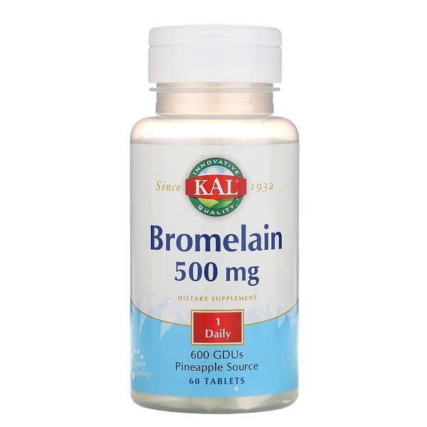 KAL, Bromelain, 500 mg, 60 Tablets