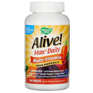 Nature's Way, Alive! Max3 Daily, Multi-Vitamin, 180 Tablets