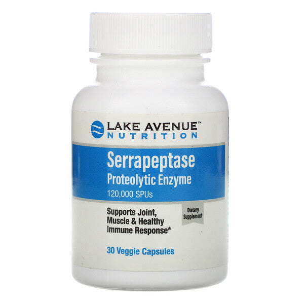 Lake Avenue Nutrition, Serrapeptase, Proteolytic Enzyme, 120,000 SPUs, 30 Veggie Capsules