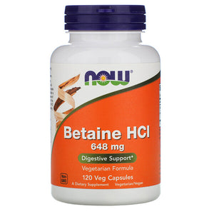 Now Foods, Betaine HCL, 648 mg, 120 Veggie Caps