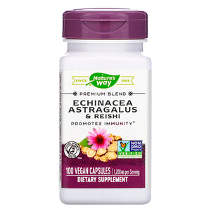 Nature's Way, Echinacea Astragalus & Reishi, 1,200 mg, 100 Vegan Capsules