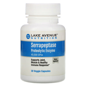 Lake Avenue Nutrition, Serrapeptase, Proteolytic Enzyme, 40,000 SPUs, 30 Veggie Capsules