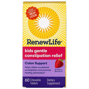 Renew Life, Kids Gentle Constipation Relief, Strawberry Blast Flavor, 60 Chewable Tablets