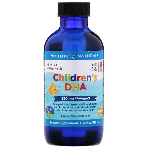 Nordic Naturals, Children's DHA, Ages 1-6, Strawberry, 530 mg, 4 fl oz (119 ml)