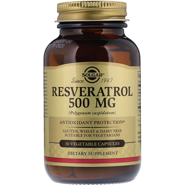 Solgar, Resveratrol, 500 mg, 30 Vegetable Capsules