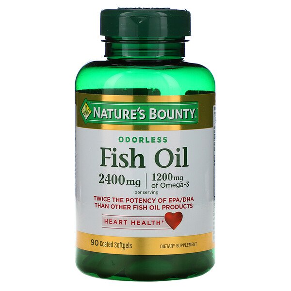 Nature's Bounty, Fish Oil, 2,400 mg, 90 Coated Softgels