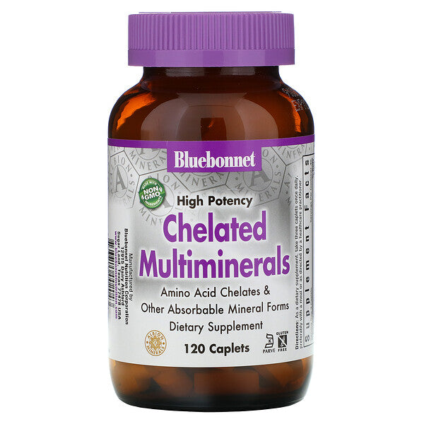 Bluebonnet Nutrition, High Potency, Chelated Multiminerals, 120 Caplets