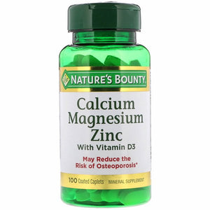 Nature's Bounty, Calcium Magnesium Zinc with Vitamin D3, 100 Coated Caplets