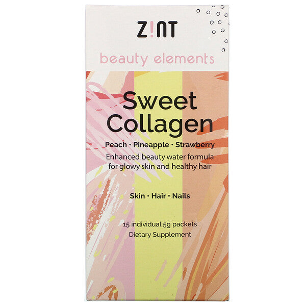 Zint, Sweet Collagen, Peach, Pineapple, Strawberry, 15 Individual Packets, 5 g Each