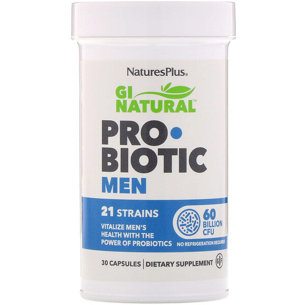 Nature's Plus, GI Natural, Probiotic Men, 60 Billion CFU, 30 Capsules