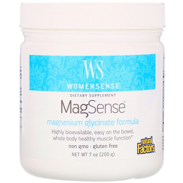 Natural Factors, WomenSense, MagSense, Magnesium Glycinate Formula, 7 oz (200 g)