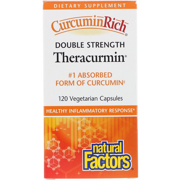 Natural Factors, CurcuminRich, Double Strength Theracurmin, 120 Vegetarian Capsules