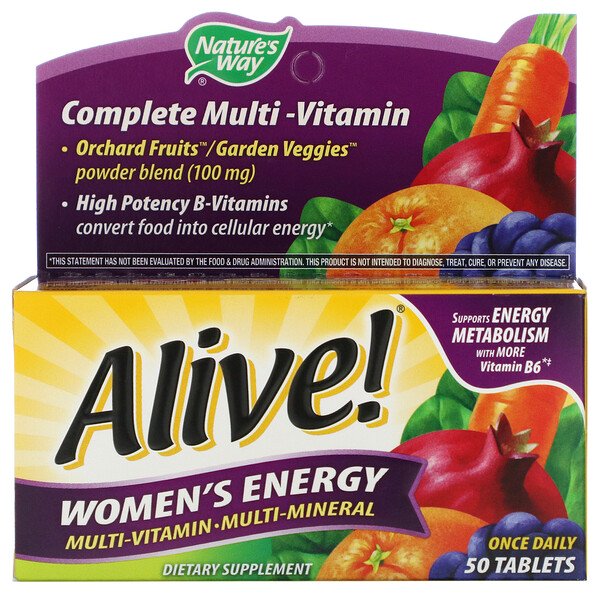 Nature's Way, Alive! Women's Energy, Multivitamin-Multimineral, 50 Tablets