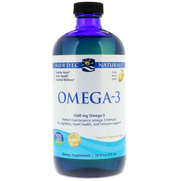 Nordic Naturals, Omega-3, Lemon, 1,560 mg, 16 fl oz (473 ml)