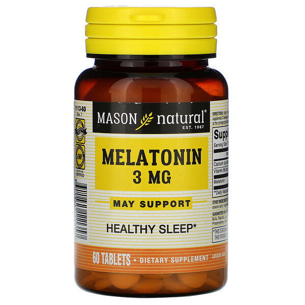 Mason Natural, Melatonin, 3 mg, 60 Tablets