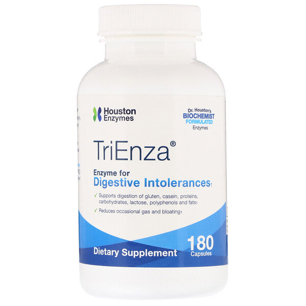 Houston Enzymes, TriEnza, Enzyme For Digestive Intolerances, 180 Capsules