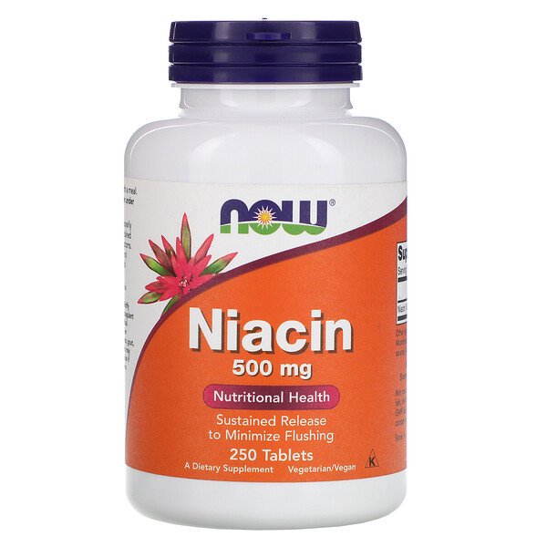 Now Foods, Niacin, 500 mg, 250 Tablets