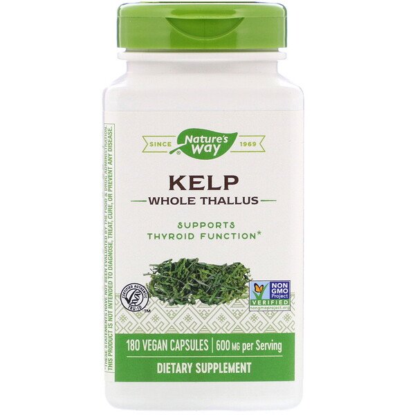 Nature's Way, Kelp, Whole Thallus, 600 mg, 180 Vegan Capsules