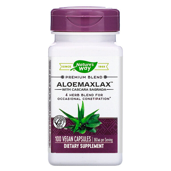 Nature's Way, AloeMaxLax with Cascara Sagrada, 360 mg, 100 Vegan Capsules