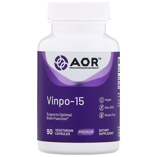 Advanced Orthomolecular Research AOR, Vinpo-15, 90 Vegetarian Capsules