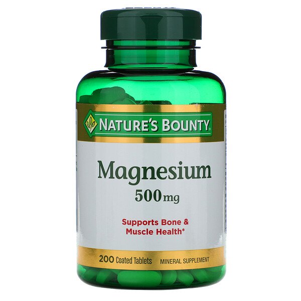 Nature's Bounty, Magnesium, 500 mg, 200 Coated Tablets