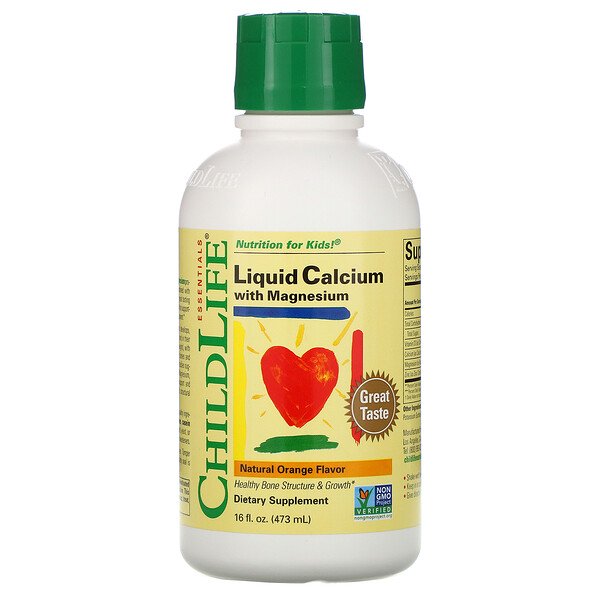 ChildLife, Liquid Calcium with Magnesium, Natural Orange Flavor, 16 fl oz (474 ml)