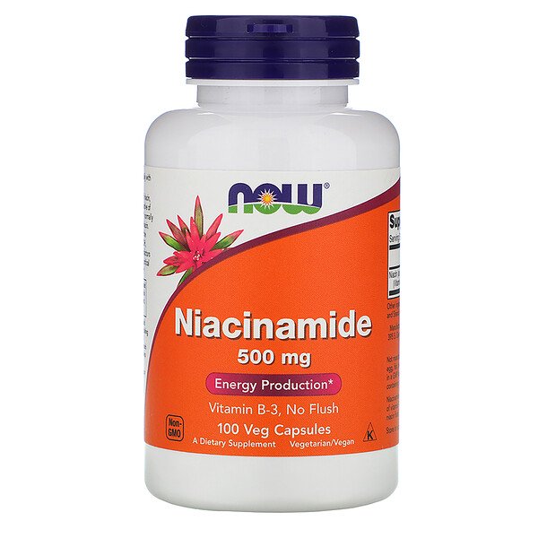 Now Foods, Niacinamide, 500 mg, 100 Veg Capsules